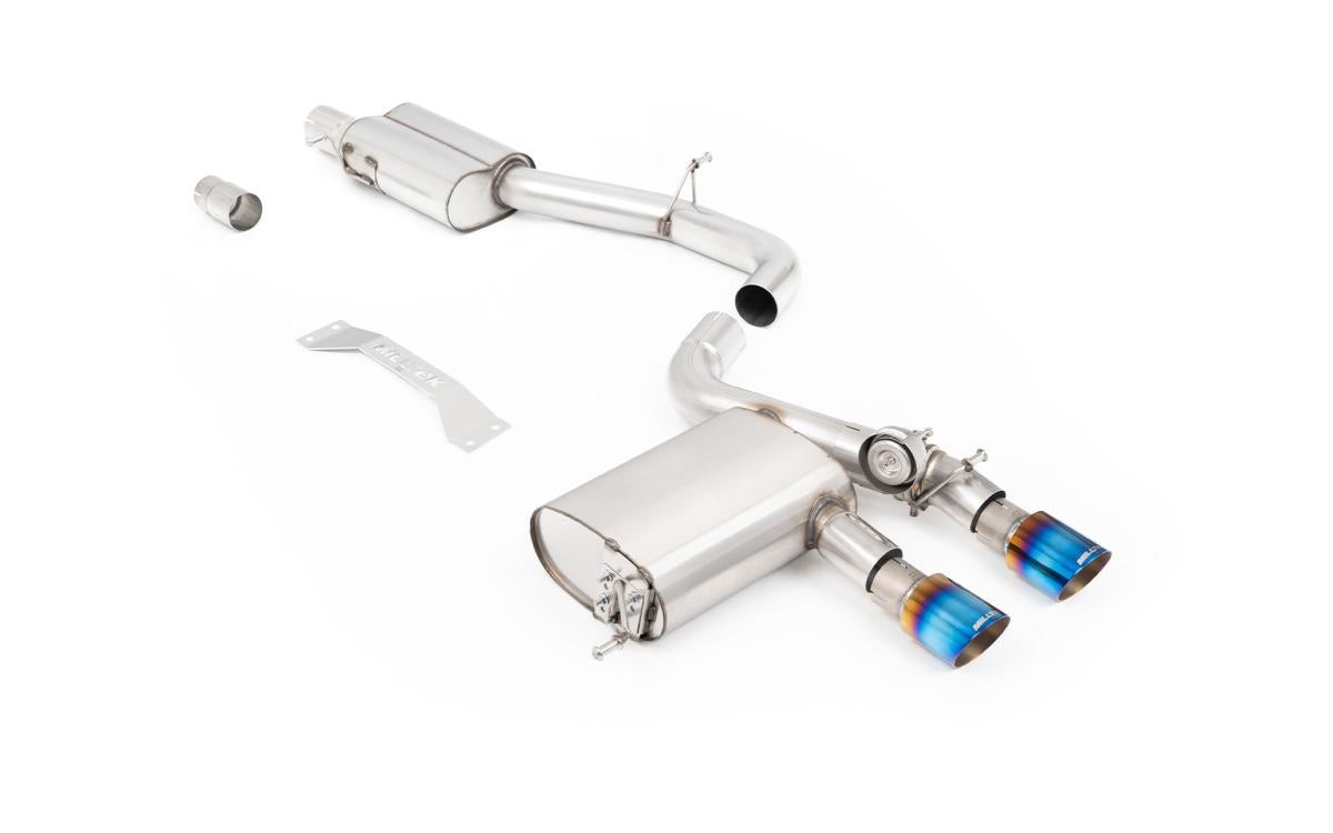 Ligne Cat-Back Milltek V2 pour Volkswagen Golf 5 R32 – sorties titane brûlé bleu GT-90