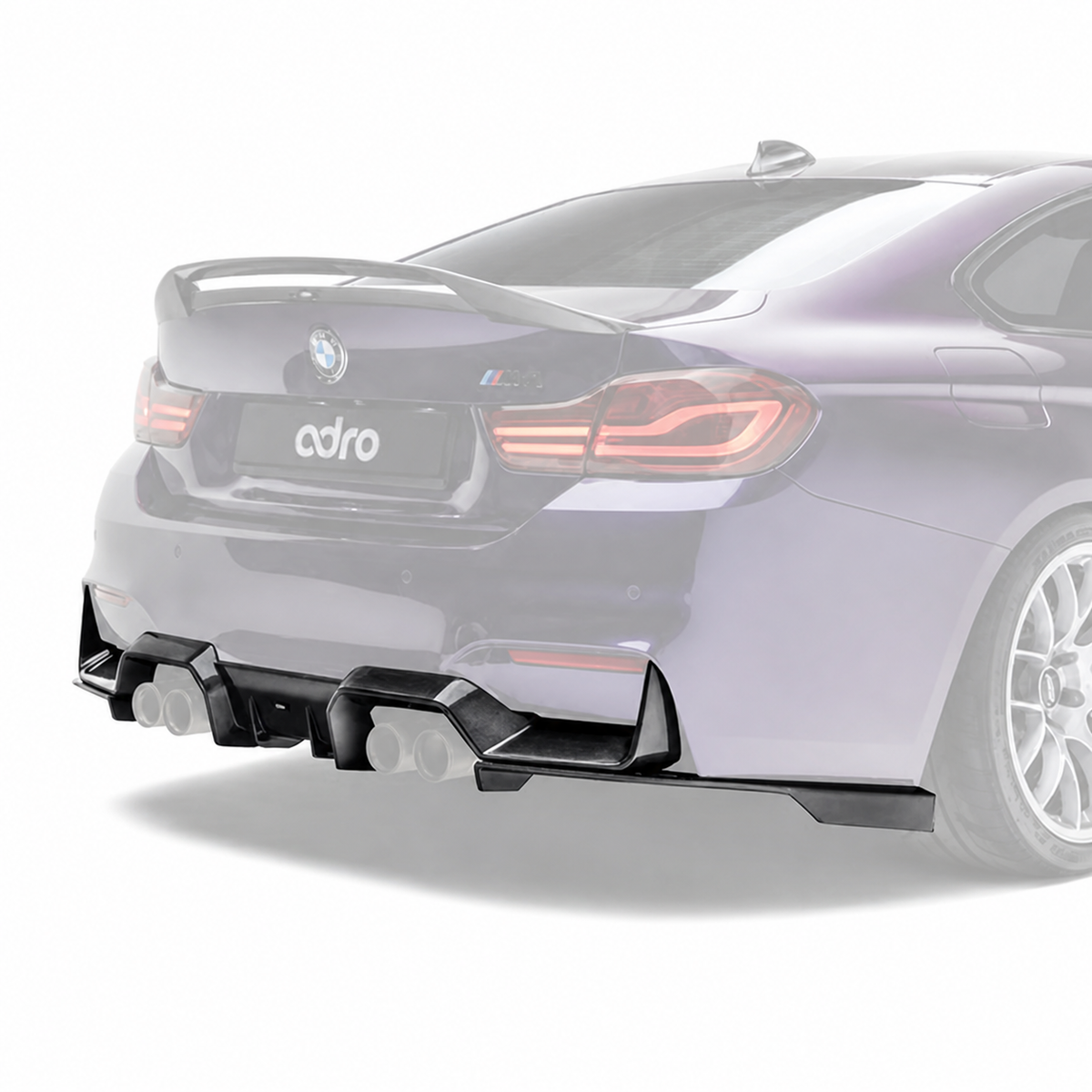 ADRO BMW F8X M3 M4 – diffuseur arrière V2 en carbone monté