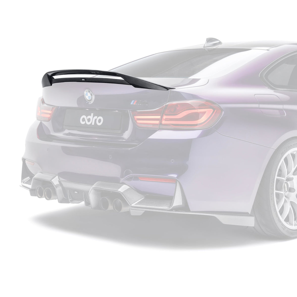 ADRO BMW F82 M4 – spoiler de coffre V2 en carbone, vue arrière