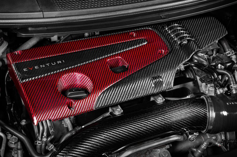 Eventuri – Cache moteur carbone rouge et noir Honda Civic Type R FL5 – vue 2